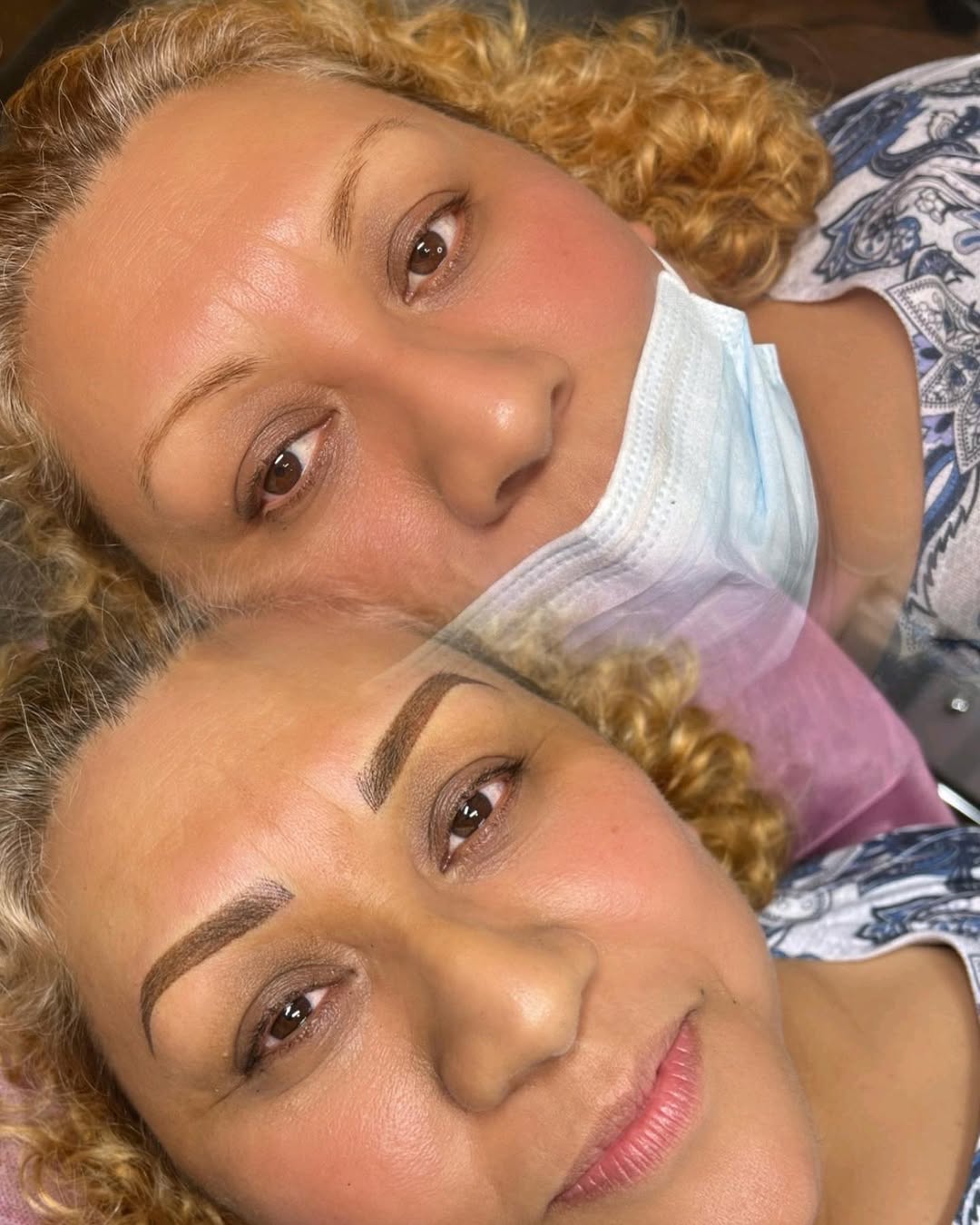Combo brows before and after
